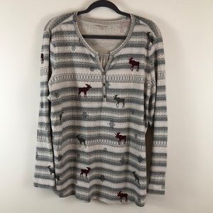 NWOT Coldwater Creek Moose Print Hi Low Shirt Size 2X